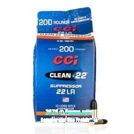 CCI Clean-22 Suppressor 22 LR Ammo - 2000 Rounds of 45 Grain Poly-Coated LRN Ammunition