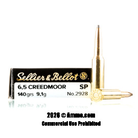 Sellier & Bellot 6.5 Creedmoor Ammo - 500 Rounds of 140 Grain SP Ammunition