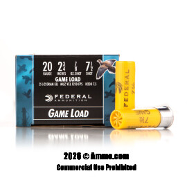 Image of Federal Game Load Upland 20 Gauge Ammo - 250 Rounds of 7/8 oz. #7-1/2 Shot Ammunition