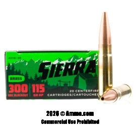 Image of Sierra Outdoor Master 300 AAC Blackout Ammo - 200 Rounds of 115 Grain HP Ammunition