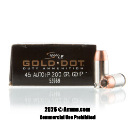 Speer Gold Dot 45 ACP +P Ammo - 50 Rounds of 200 Grain JHP Ammunition