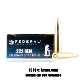 Image of Federal 222 Rem Ammo - 20 Rounds of 50 Grain SP Ammunition