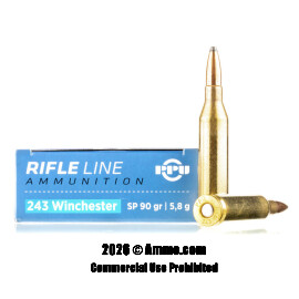 Image of Prvi Partizan 243 Win Ammo - 200 Rounds of 90 Grain SP Ammunition