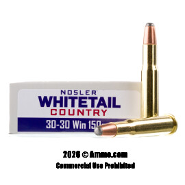 Image of Nosler Whitetail Country 30-30 Win Ammo - 20 Rounds of 150 Grain SP Ammunition
