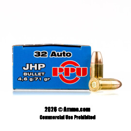 Image of Prvi Partizan 32 ACP Ammo - 50 Rounds of 71 Grain JHP Ammunition
