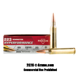 Image of Fiocchi 223 Ammo - 20 Rounds of 69 Grain HPBT Ammunition