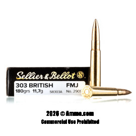 Image of Sellier and Bellot 303 British Ammo - 20 Rounds of 180 Grain FMJ Ammunition