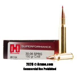 Image of Hornady Superformance 30-06 Ammo - 20 Rounds of 150 Grain CX Ammunition