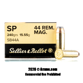 Image of Sellier and Bellot 44 Magnum Ammo - 50 Rounds of 240 Grain SP Ammunition