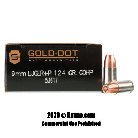 Image of Speer Gold Dot 9mm +P Ammo - 1000 Rounds of 124 Grain JHP Ammunition