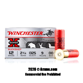 Image of Winchester Super-X 12 Gauge Ammo - 25 Rounds of 00 Buck Ammunition