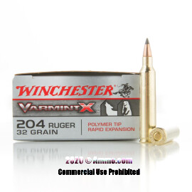 Image of Winchester 204 Ruger Ammo - 20 Rounds of 32 Grain Polymer Tip Ammunition
