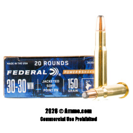 Image of Federal 30-30 Ammo - 20 Rounds of 150 Grain JSP Ammunition