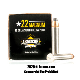 Image of Armscor 22 WMR Ammo - 500 Rounds of 40 Grain JHP Ammunition