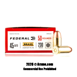 Image of Federal 45 ACP Ammo - 1000 Rounds of 230 Grain FMJ Ammunition