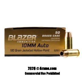 Image of Blazer Brass 10mm Ammo - 50 Rounds of 180 Grain JHP Ammunition