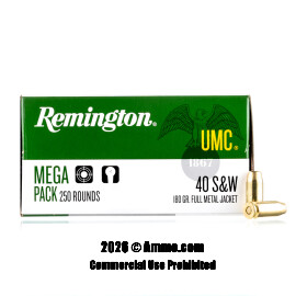 Image of Remington 40 Cal Ammo - 1000 Rounds of 180 Grain FMJ Ammunition