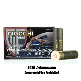 Image of Fiocchi 12 Gauge Ammo - 25 Rounds of 1-1/5 oz. #2 Steel Shot Ammunition