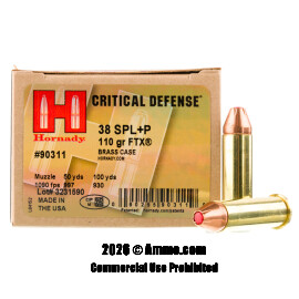 Image of Hornady 38 Special +P Ammo - 25 Rounds of 110 Grain FTX Ammunition