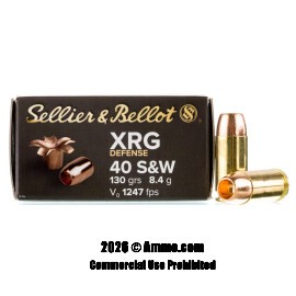 Image of Sellier & Bellot XRG Defense 40 S&W Ammo - 25 Rounds of 130 Grain SCHP Ammunition