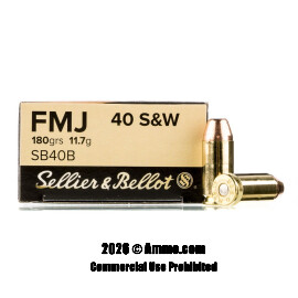 Image of Sellier and Bellot 40 Cal Ammo - 50 Rounds of 180 Grain FMJ Ammunition