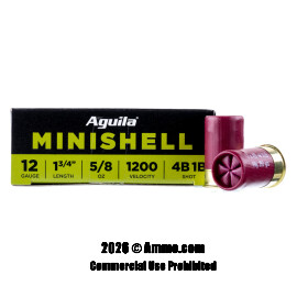 Image of Aguila Minishell 12 Gauge Ammo - 25 Rounds of 5/8 oz. #1 & #4 Buckshot Ammunition