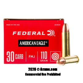 Image of Federal 30 Carbine Ammo - 50 Rounds of 110 Grain FMJ Ammunition