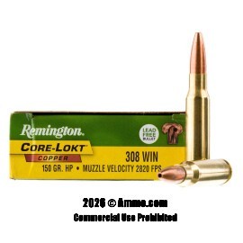 Image of Remington Core-Lokt Copper 308 Win Ammo - 20 Rounds of 150 Grain SCHP Ammunition