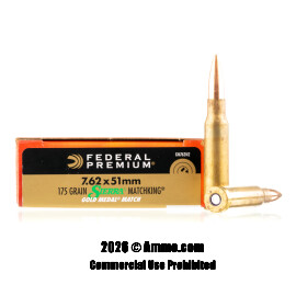 Image of Federal 308 Win Ammo - 20 Rounds of 175 Grain Gold Medal Match HPBT Ammunition