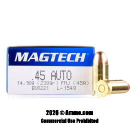 Image of Magtech 45 ACP Ammo - 50 Rounds of 230 Grain FMJ Ammunition