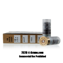 Image of Sellier and Bellot 12 Gauge Ammo - 10 Rounds of 1-1/4 oz. #4 Buck Ammunition