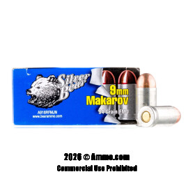 Image of Silver Bear 9mm Makarov Ammo - 1000 Rounds of 94 Grain FMJ Ammunition