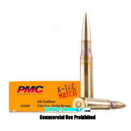 Image of PMC 50 BMG Ammo - 10 Rounds of 740 Grain Solid Brass (Solid) Ammunition