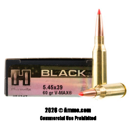 Image of Hornady BLACK 5.45x39 Ammo - 200 Rounds of 60 Grain V-MAX Ammunition