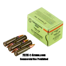 Image of Bulk 7.62x39 Ammo - 1000 Rounds of Bulk 124 Grain FMJ Ammunition from Tela Ammo