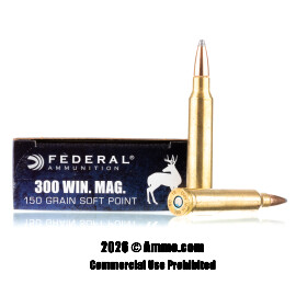 Image of Federal 300 Win Mag Ammo - 20 Rounds of 150 Grain SP Ammunition