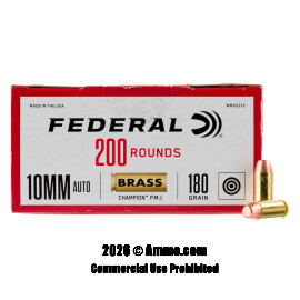 Image of Federal Champion 10mm Ammo - 1000 Rounds of 180 Grain FMJ Ammunition