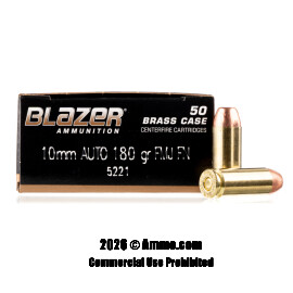 Image of Blazer Brass 10mm Ammo - 50 Rounds of 180 Grain FMJ Ammunition