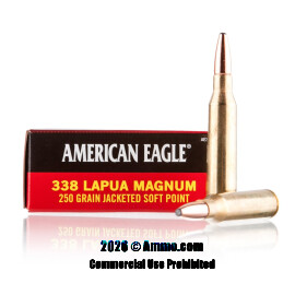 Image of Federal American Eagle 338 Lapua Ammo - 20 Rounds of 250 Grain SP Ammunition
