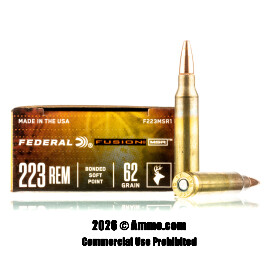 Image of Federal 223 Ammo - 20 Rounds of 62 Grain Fusion Ammunition