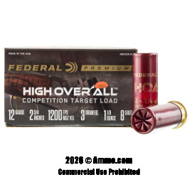 Image of Federal High Over All 12 Gauge Ammo - 25 Rounds of 1-1/8 oz. #8 Shot Ammunition