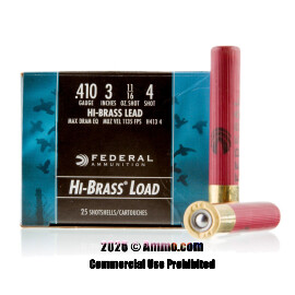 Image For 25 Rounds Of 11/16 oz. #4 Shot 410 Federal Ammunition