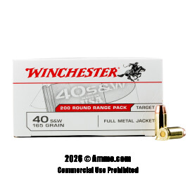 Image of Winchester 40 Cal Ammo - 600 Rounds of 165 Grain FMJ Ammunition