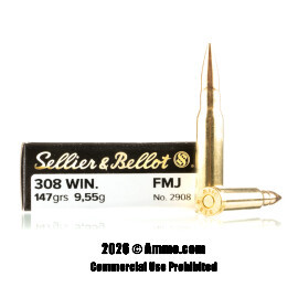 Image of Sellier and Bellot 308 Win Ammo - 500 Rounds of 147 Grain FMJ Ammunition