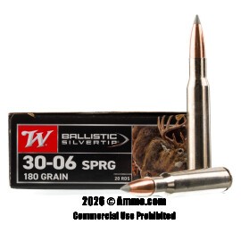Image of Winchester Ballistic Silvertip 30-06 Ammo - 20 Rounds of 180 Grain Polymer Tip Ammunition
