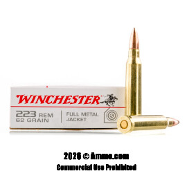 Image of Winchester 223 Ammo - 20 Rounds of 62 Grain FMJ Ammunition