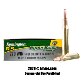 Image of Remington Hypersonic Bonded 270 Win Ammo - 20 Rounds of 140 Grain PSP Ammunition