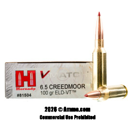 Image of Hornady V-Match 6.5 Creedmoor Ammo - 200 Rounds of 100 Grain ELD-VT Ammunition