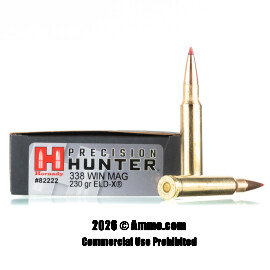 Image of Hornady Precision Hunter 338 Win Mag Ammo - 20 Rounds of 230 Grain ELD-X Ammunition