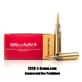 Image of Sellier & Bellot 338 Lapua Magnum Ammo - 100 Rounds of 250 Grain HPBT Ammunition
